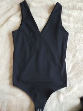Abercrombie & Fitch Black V Neck Bodysuit